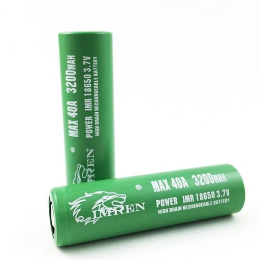 IMREN 18650 3200mah 40A (2pk)